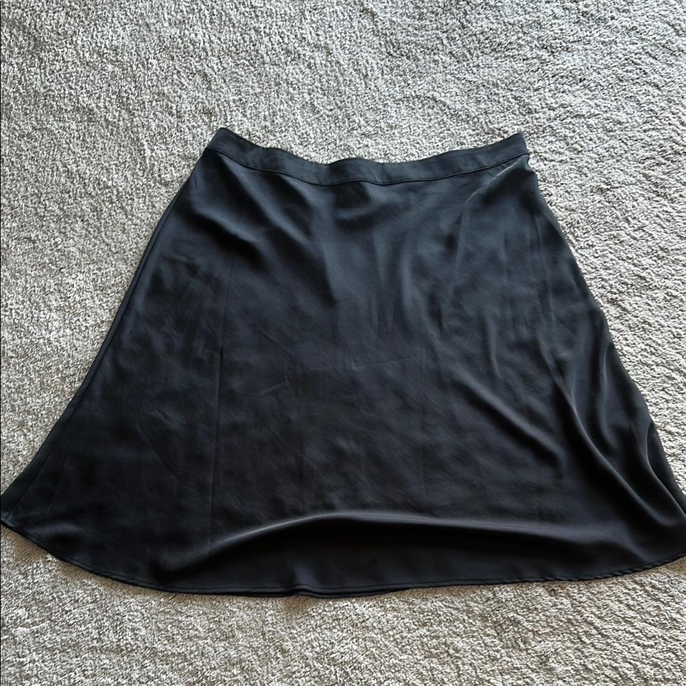 Black Knee-Length Slip Skirt